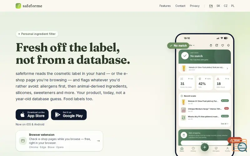 Screenshot of safeforme