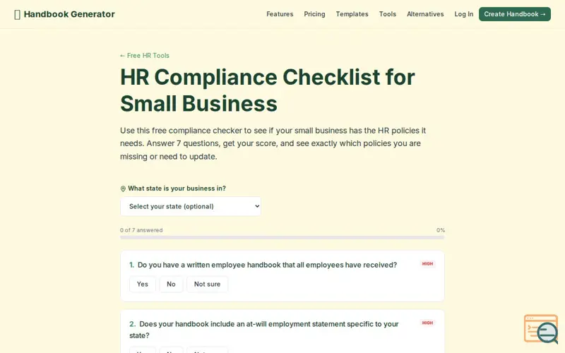 Screenshot of HR Compliance Checker