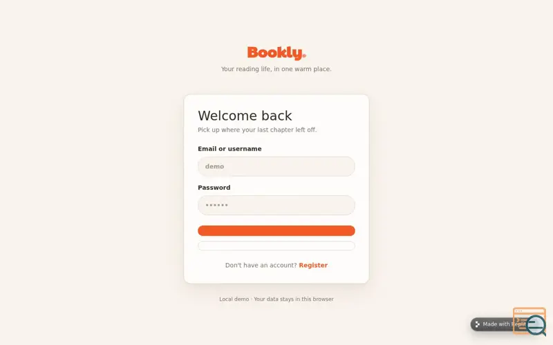 Screenshot of Boockly App
