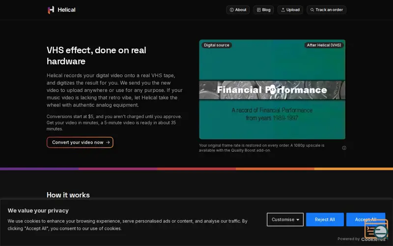 Screenshot of helical.video