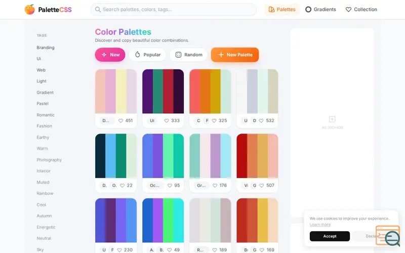 Screenshot of PaletteCSS