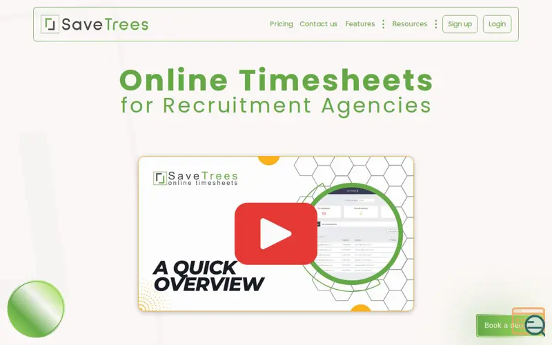 Screenshot of SaveTrees Online Timesheets, a launch using W3 Total Cache