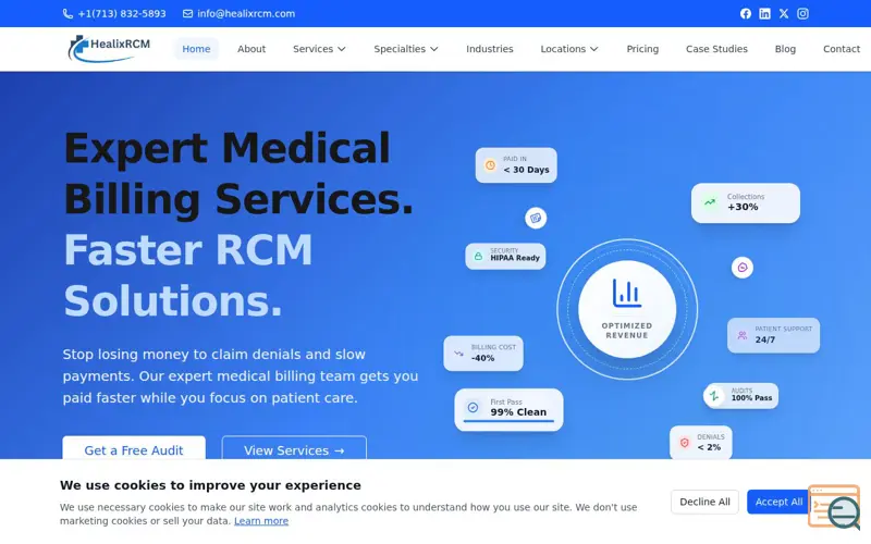 Screenshot of Healix RCM