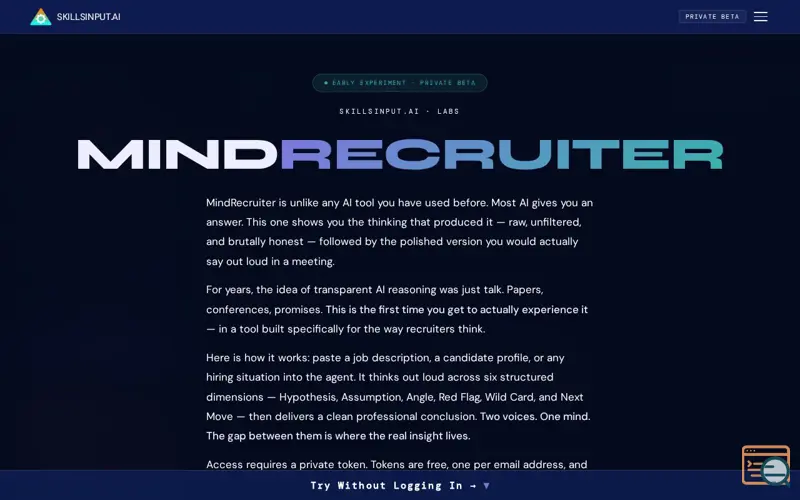 Screenshot of MindRecruiter AI Agent