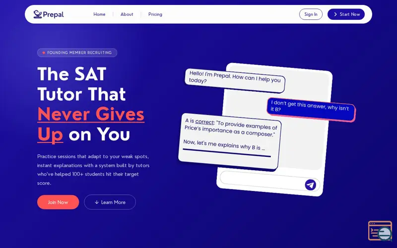 Screenshot of PrePal