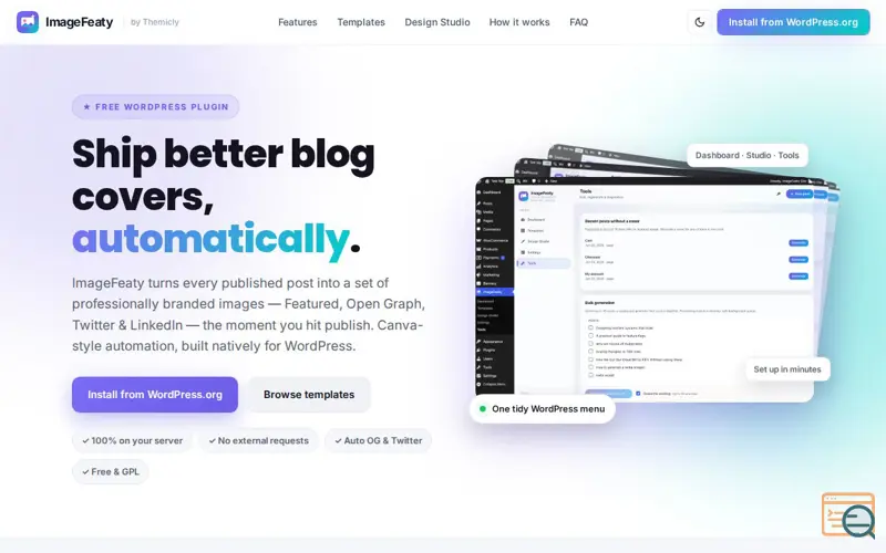 Screenshot of ImageFeaty, a launch using MyCloudsWeb