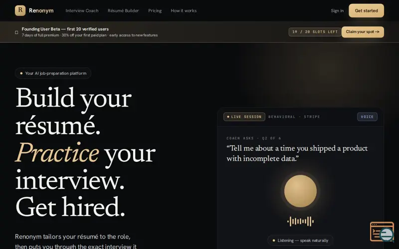 Screenshot of Renonym