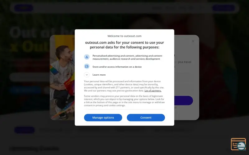 Screenshot of Out x Out, a launch using Travelpayouts