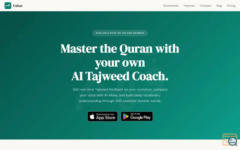 Screenshot of Fahm - AI Tajweed Coach