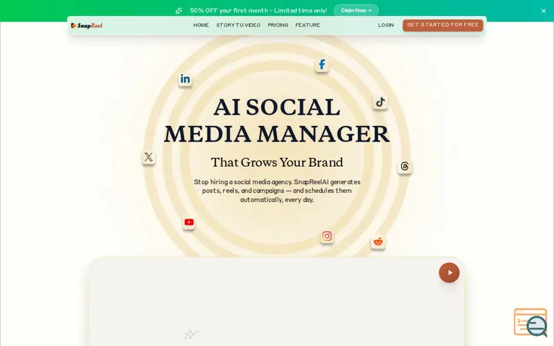 Screenshot of SnapReel AI