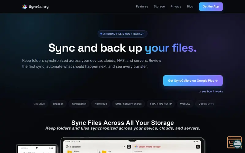 Screenshot of SyncGallery