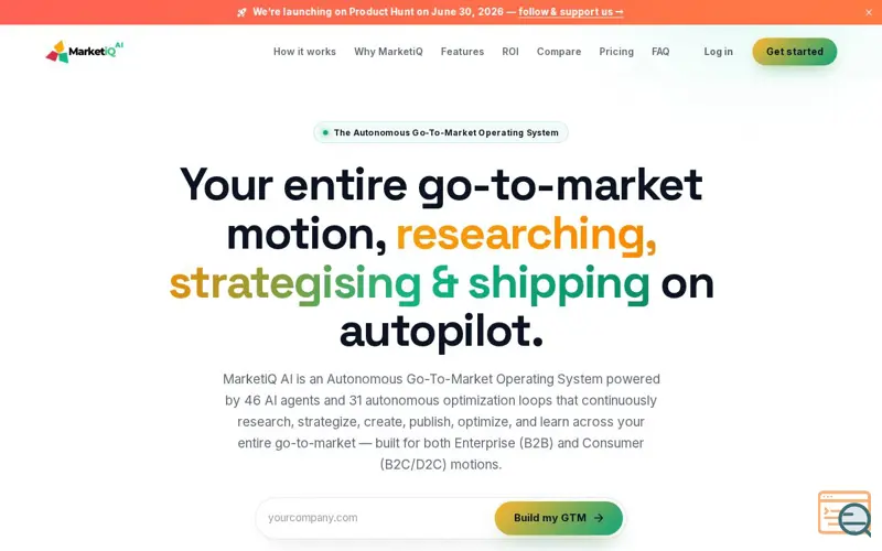 Screenshot of MarketiQ Ai