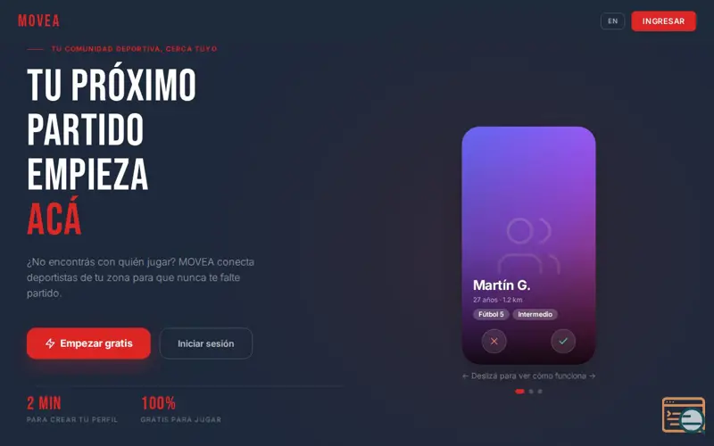 Screenshot of MOVEA