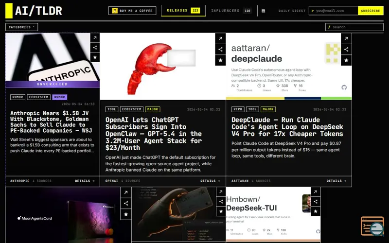 Screenshot of AI/TLDR