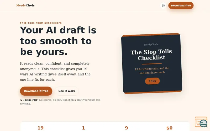 Screenshot of The Slop Tells Checklist