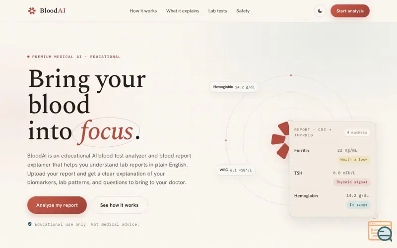 Screenshot of BloodAI