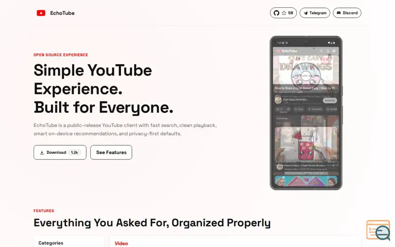 Screenshot of EchoTube