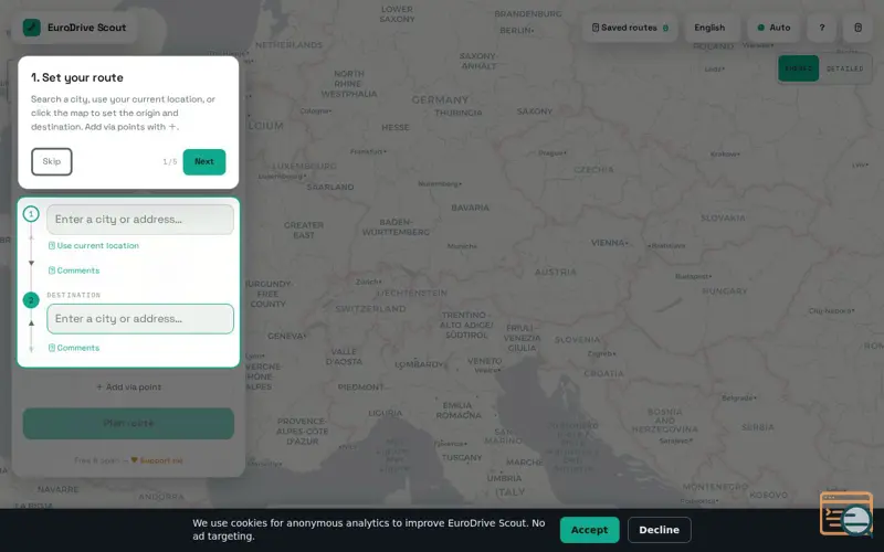 Screenshot of EuroDrive Scout