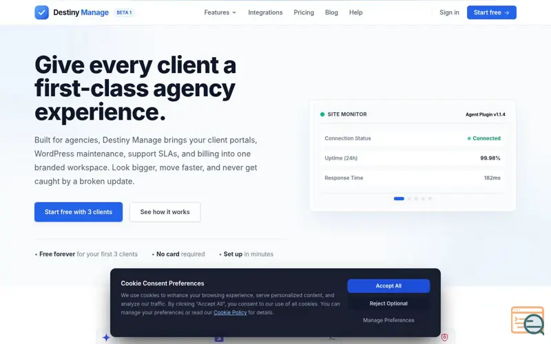 Screenshot of Destiny Manage
