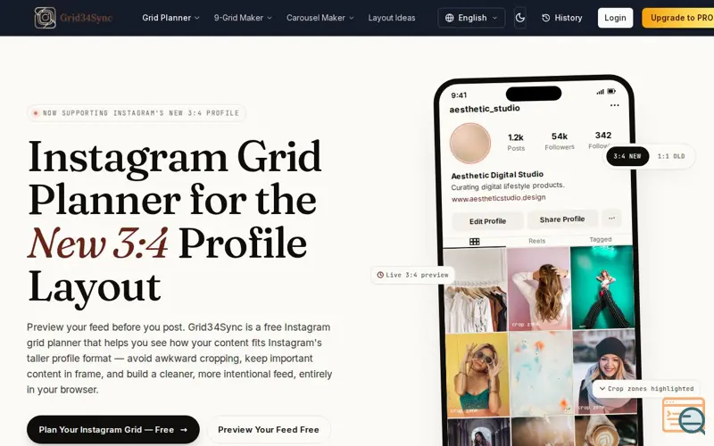 Screenshot of Grid34Sync 2.0