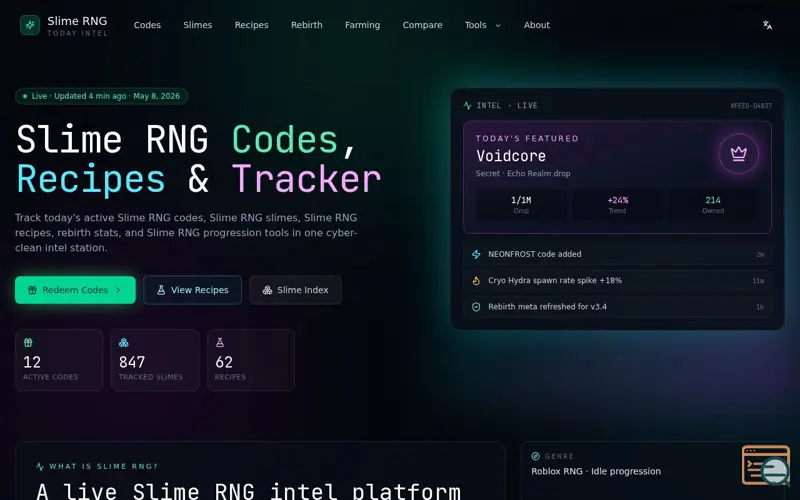 Screenshot of Slime RNG