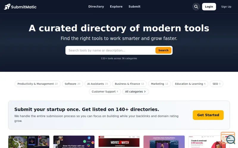 Screenshot of SubmitMatic Directory