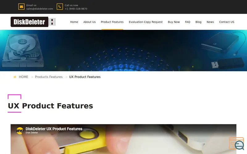 Screenshot of DiskDeleter UX