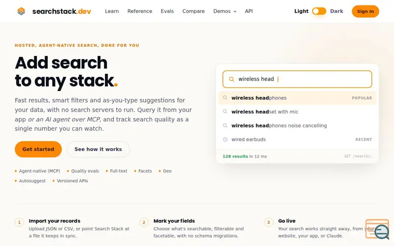 Screenshot of Search Stack