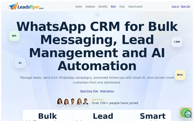 Screenshot of LeadsFlyer