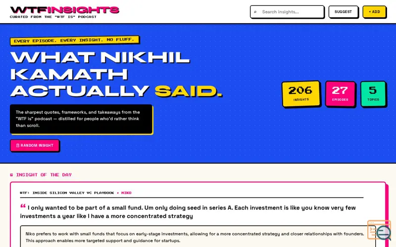 Screenshot of WTF Insights