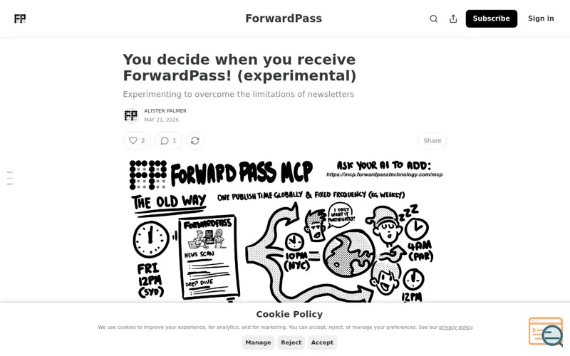 Screenshot of Porting my Newsletter to MCP, a launch using Norton Safe Web