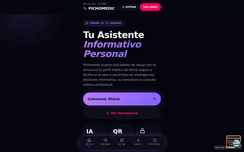 Screenshot of Pichomedic · Tu asistente personal