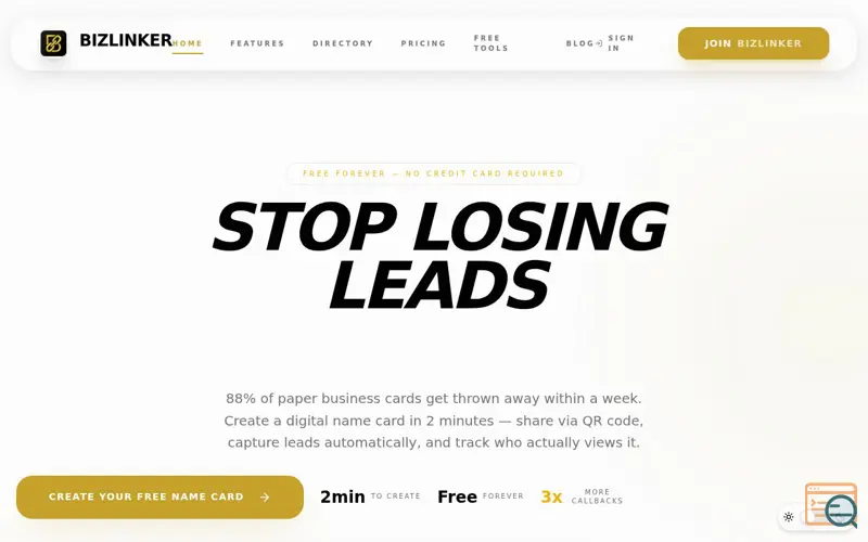 Screenshot of BizLinker