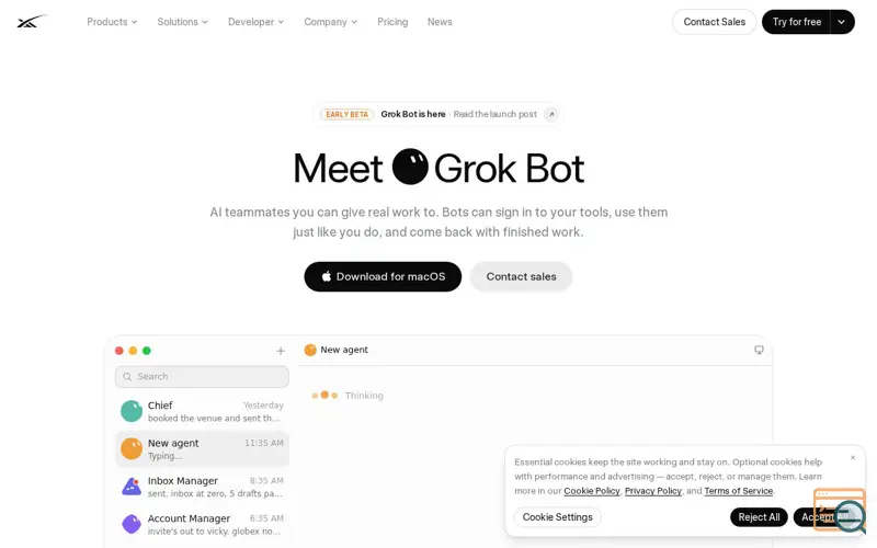 Screenshot of Grok Bot
