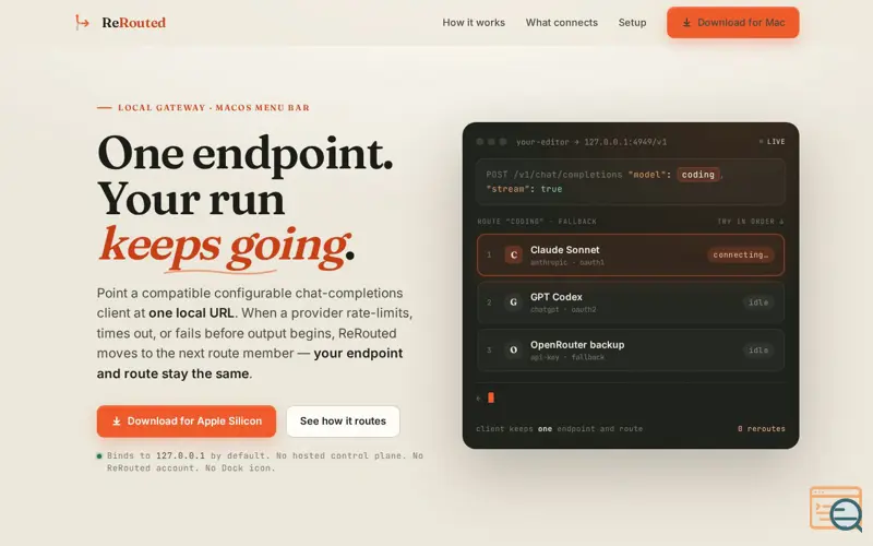 Screenshot of ReRouted