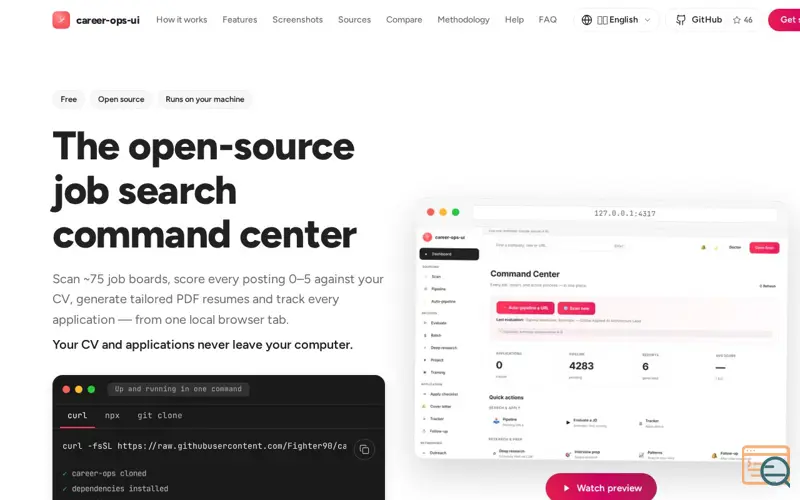 Screenshot of career-ops-ui