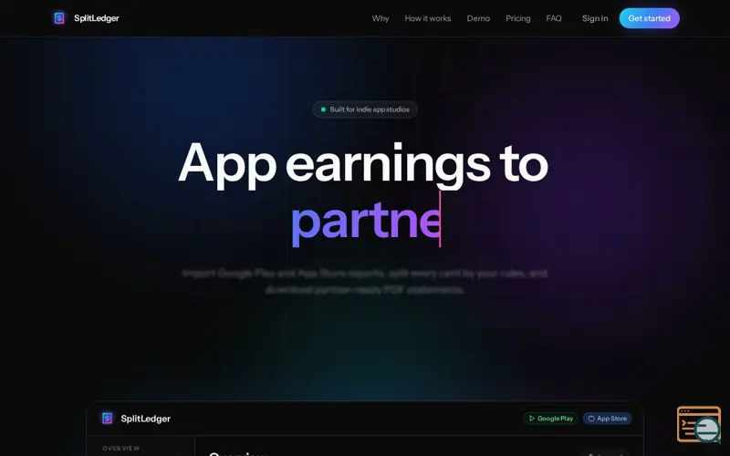 Screenshot of SplitLedger
