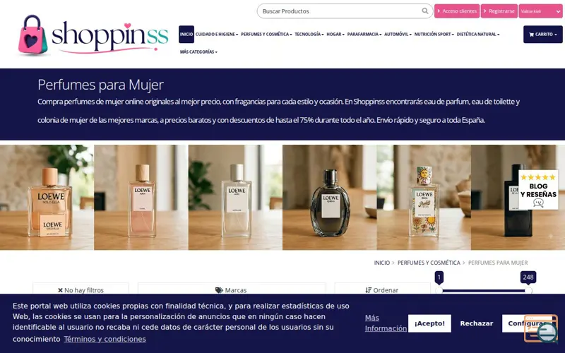 Screenshot of Perfumes para Mujer