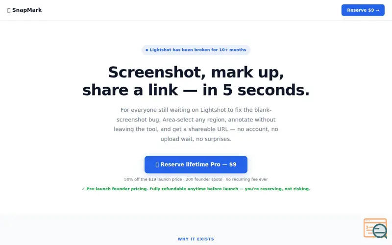 Screenshot of SnapMark