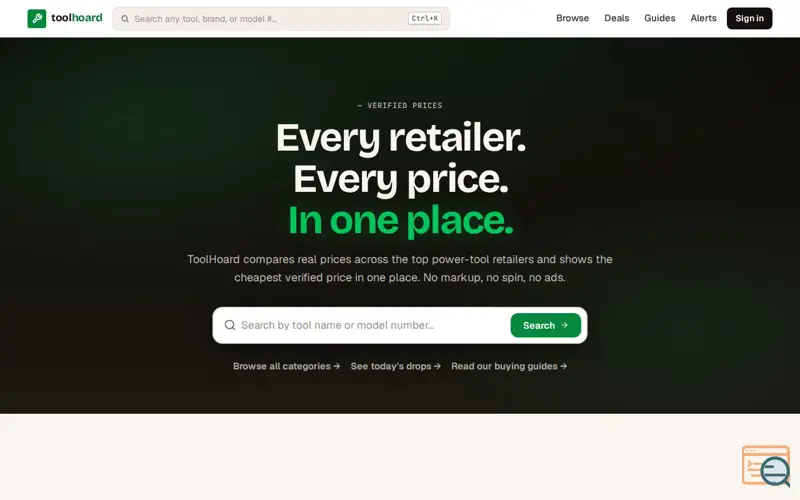 Screenshot of ToolHoard