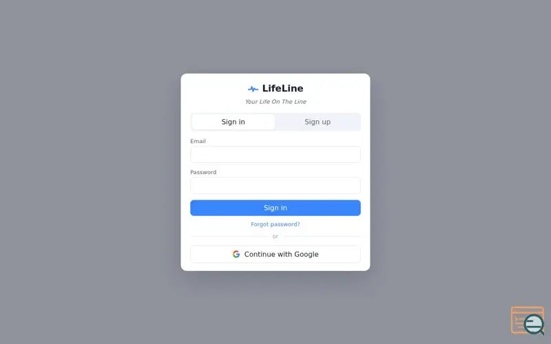 Screenshot of LifeLine