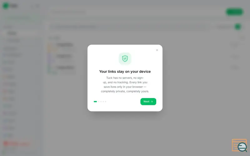 Screenshot of goTuck