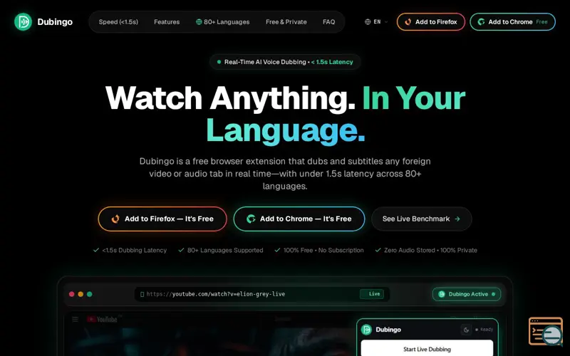 Screenshot of Dubingo