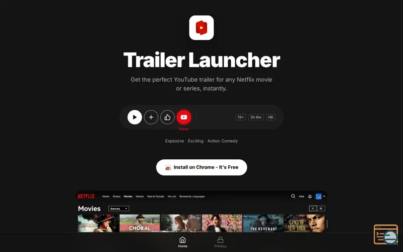 Screenshot of Trailer Launcher for Netflix