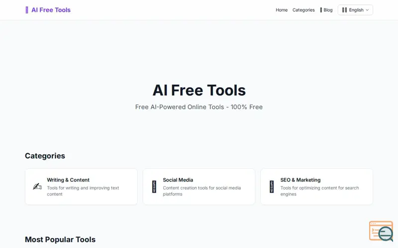 Screenshot of AI Free Tools