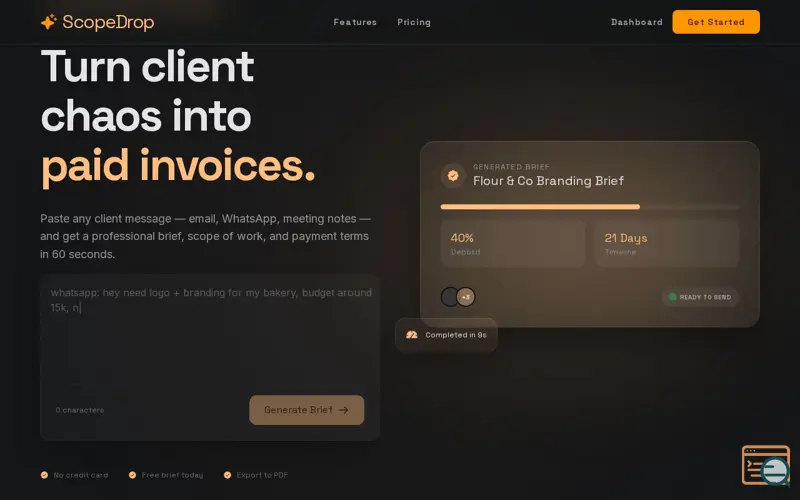 Screenshot of ScopeDrop
