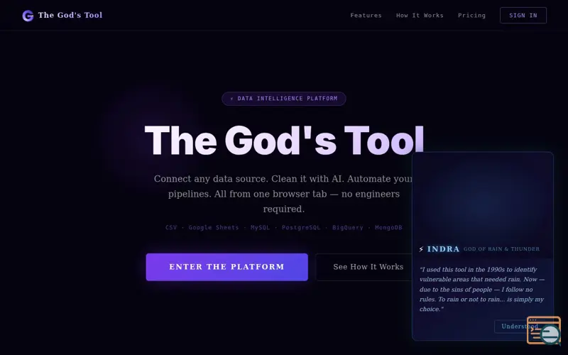 Screenshot of The God's Tool