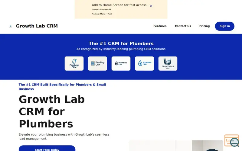 Screenshot of Growth Lab CRM