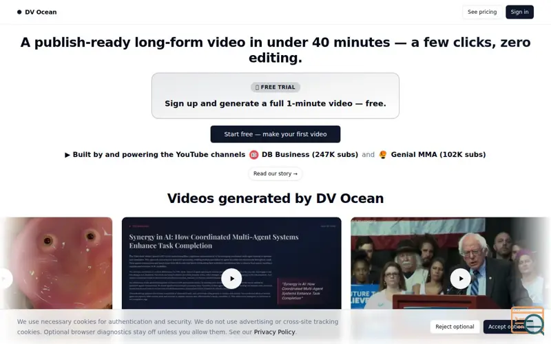 Screenshot of DV Ocean