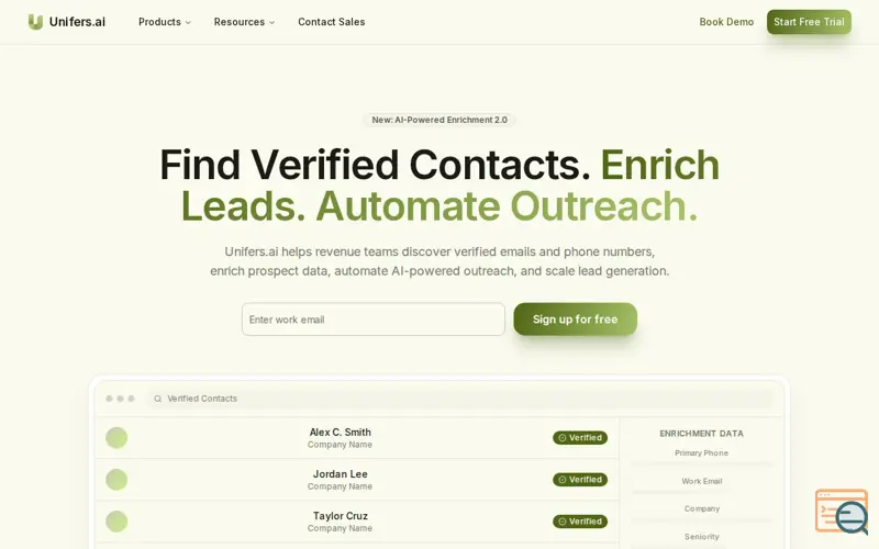 Screenshot of Unifers.ai 